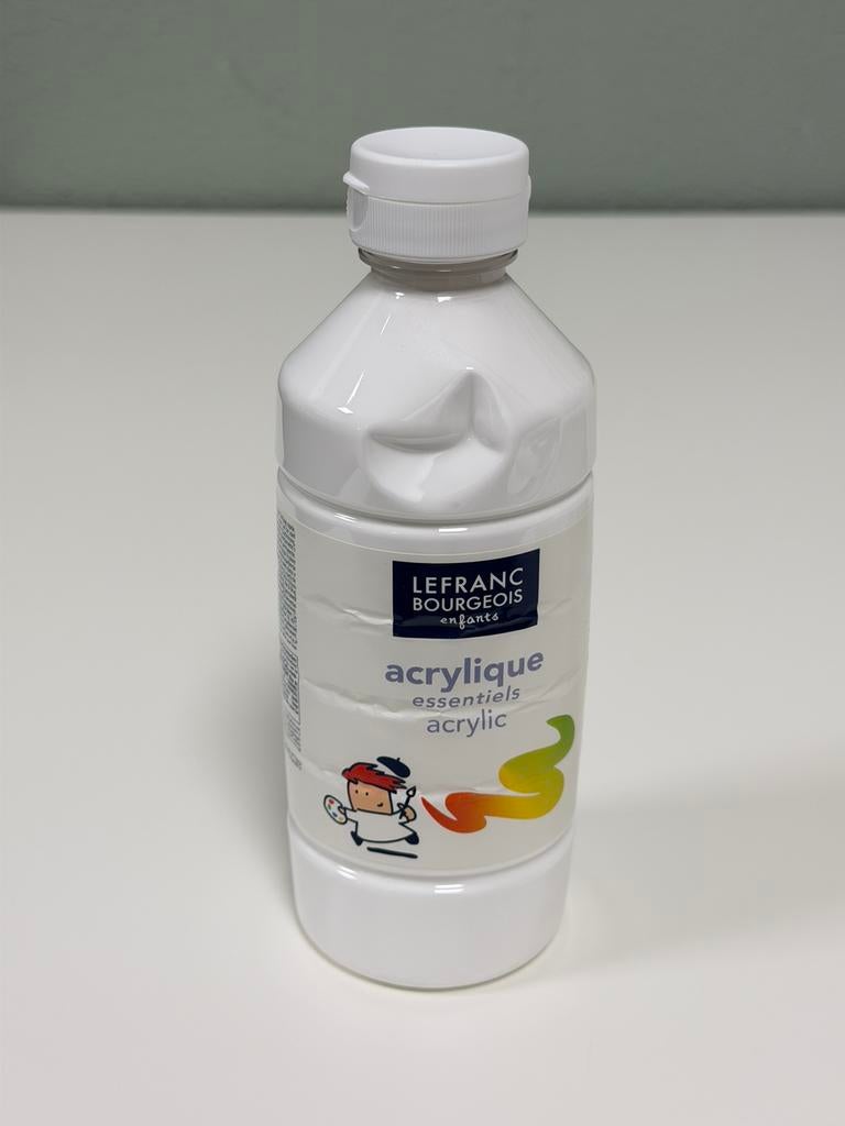 Peinture acrylique blanche Lefranc Bourgeois 500ml enfants, Hobby & Loisirs créatifs, Peinture, Enlèvement ou Envoi, Neuf, Peinture acrylique