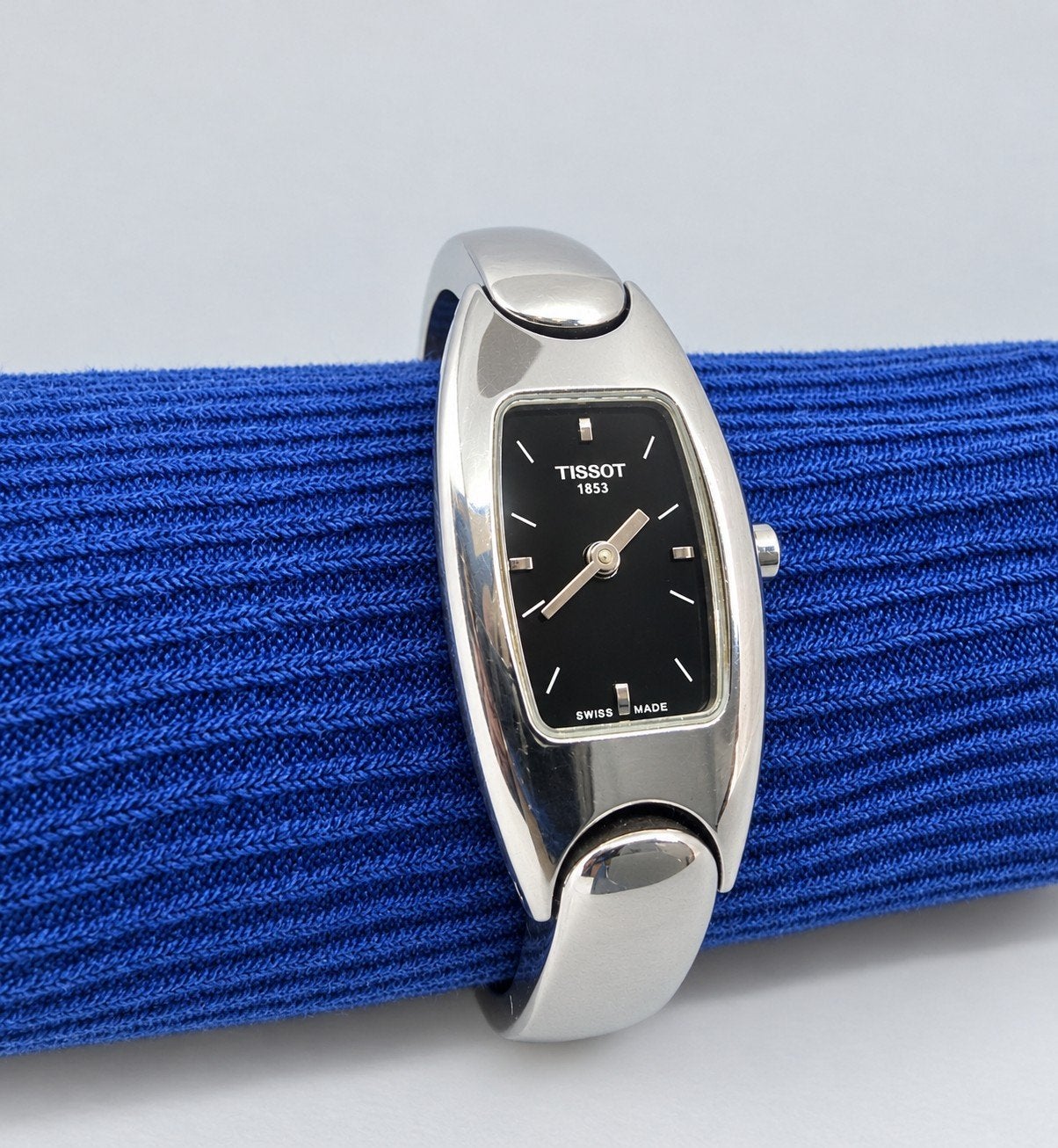 Montre jonc femme Tissot 1853 G345 vintage, Montre-bracelet, Enlèvement ou Envoi, Acier, Utilisé