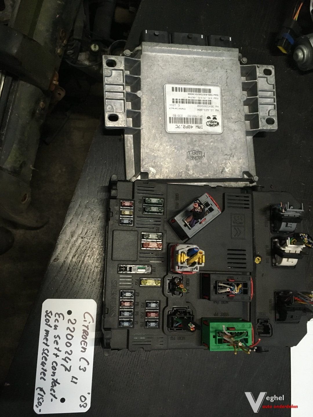 Citroen C3  1.1 2003 complete ecu set met contactslot, Gebruikt, -, -, Ophalen of Verzenden