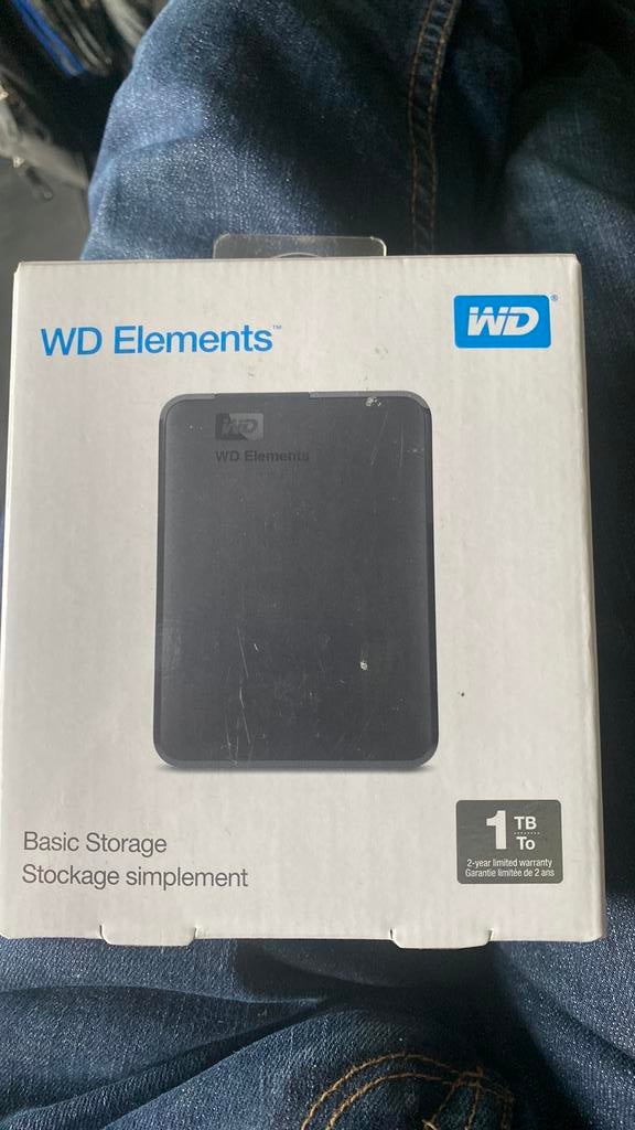 Externe harde schijf WD Elements 1 TB, Computers en Software, Ophalen, Nieuw, 1TB, Extern