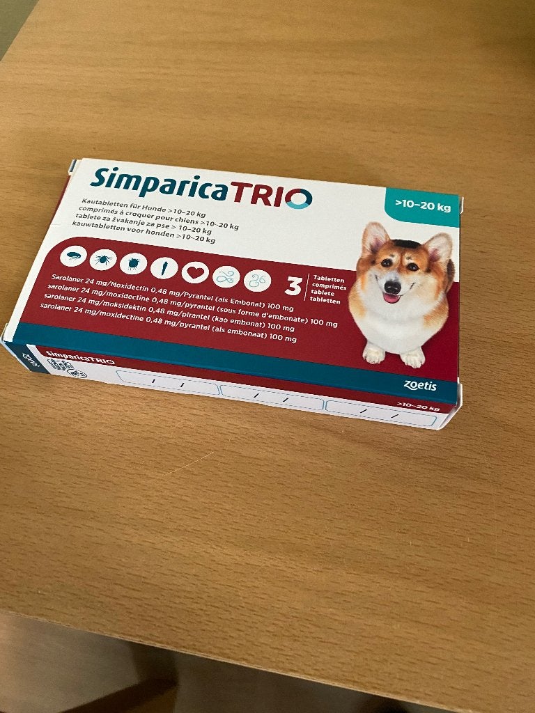 SIMPARICA TRIO voor hond 10-20kg, Dieren en Toebehoren, Dierenvoeding, Ophalen, Hond