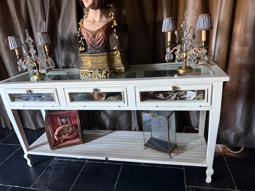 Table d'appoint campagnarde Riviera Maison, Enlèvement, Comme neuf, Verre