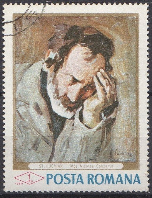 Roemenië -"Oude Nicolae de Cobzaspeler"-Stefan Luchian -1968, Verzenden, Gestempeld