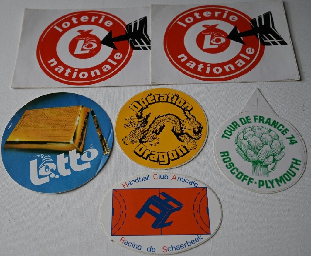 Autocollants/Varia Lotto TDF 74 Le Soir et autres 16 pièces, Collections, Envoi, Utilisé, Autres types