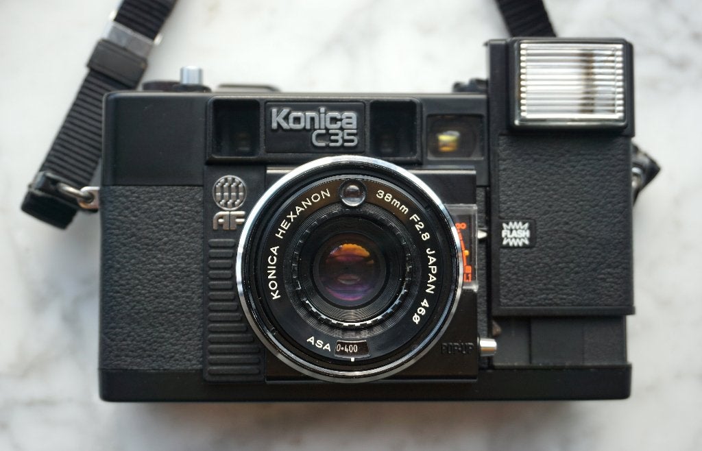 Konica C35 AF – Getest met film + originele tas, Ophalen of Verzenden, Zo goed als nieuw, Konica