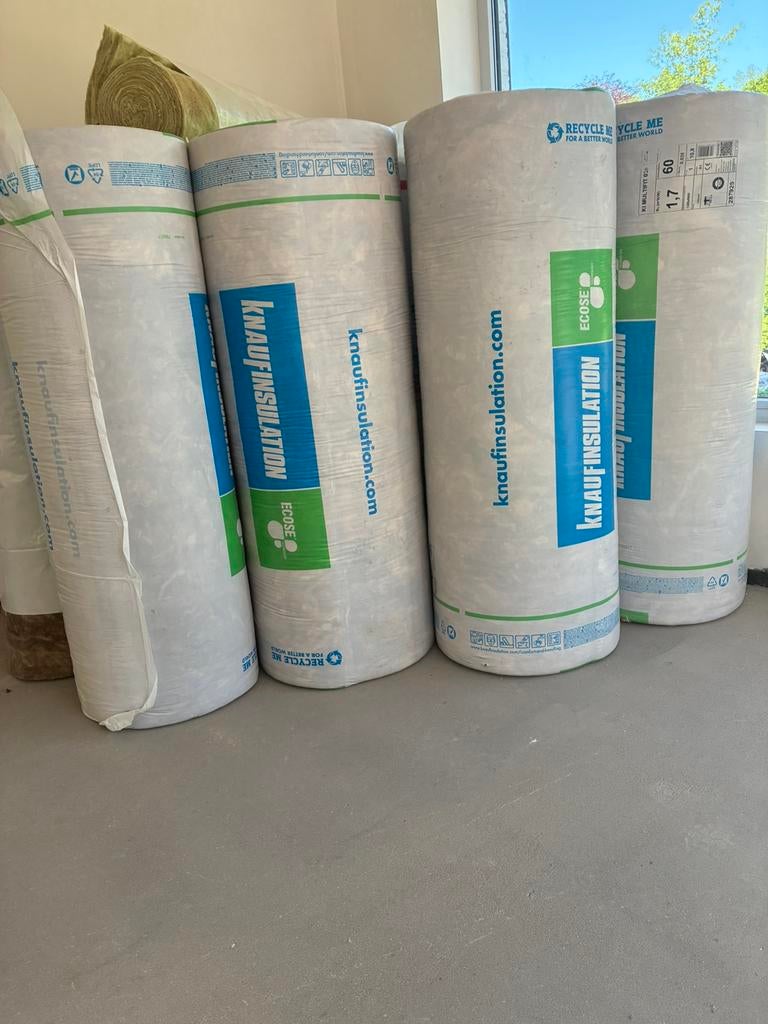 Knauf isolatie 9000x1200 60 mm (4 rollen), Doe-het-zelf en Bouw, 4 tot 8 cm, Nieuw, 15 m² of meer, Glaswol