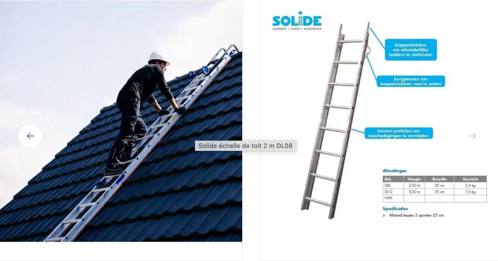 dakladder, Ophalen, Zo goed als nieuw, Ladder, 4 meter of meer