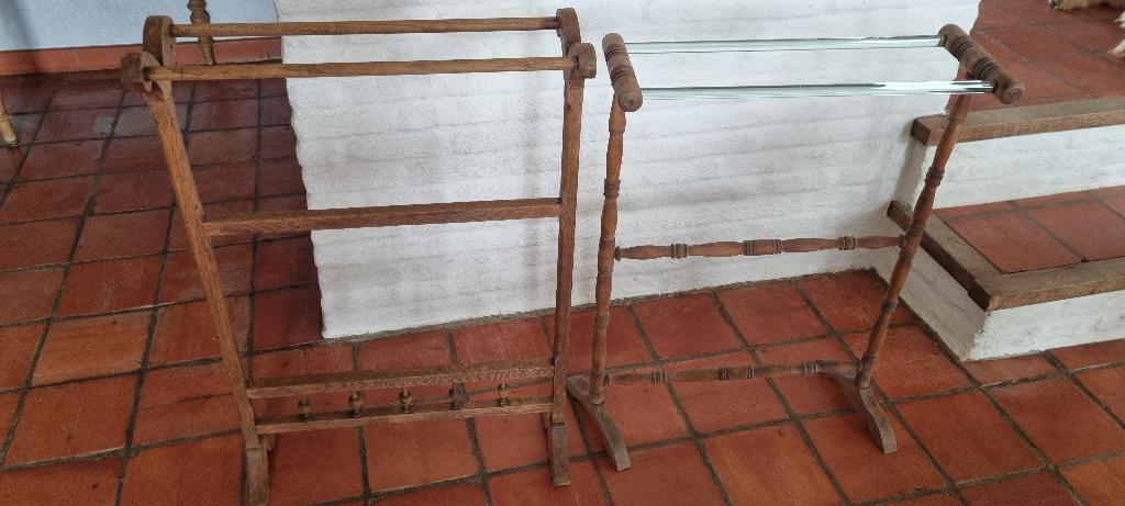 vintage houten handdoekrek, Ophalen, Gebruikt, Bruin, Handdoekenrek