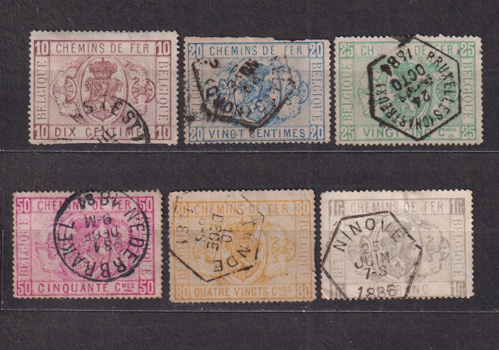 België Spoorwegzegels 1879 TR1-TR6 gestempeld, Postzegels en Munten, Postzegels | Europa | België, Verzenden, Gestempeld, Gestempeld