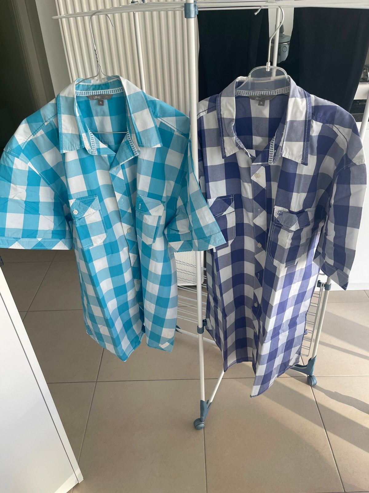 Set van 2 JBC Herenhemden (Korte Mouw) – Maat XL  Extra Lang, Ophalen of Verzenden, Gedragen, Halswijdte 43/44 (XL)