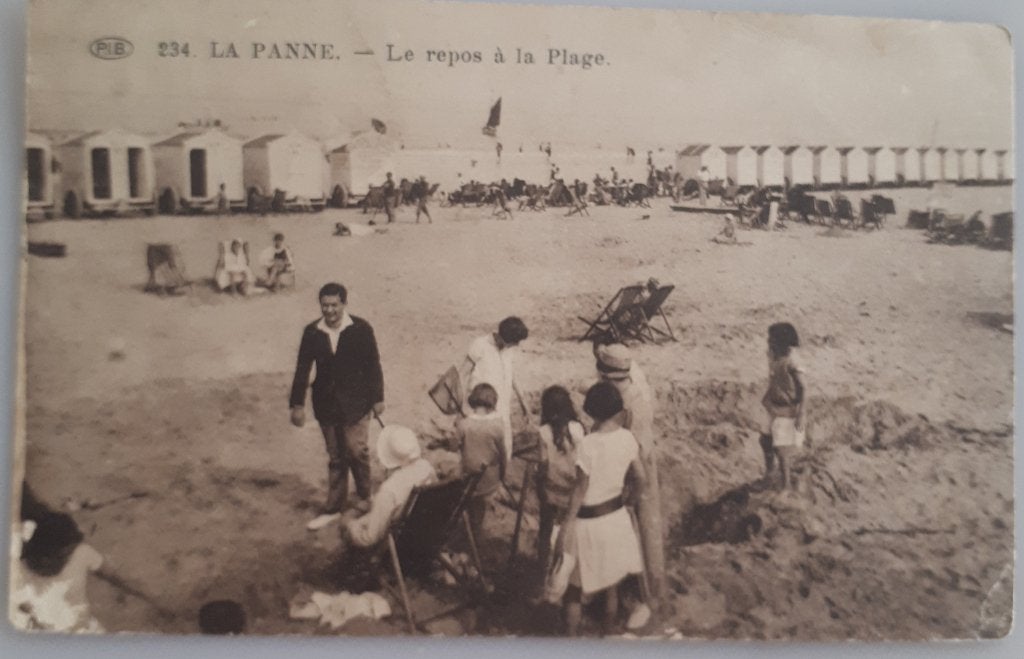 CP ancienne DE PANNE Repos à la Plage marchée Ref.E39, Collections, Enlèvement ou Envoi, 1920 à 1940, Affranchie, Flandre Occidentale