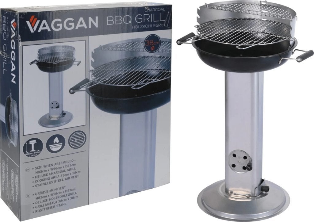 RVS Barbecue op houtskool met groot rooster, Tuin en Terras, Ophalen of Verzenden, Nieuw, Overige merken, Met accessoires