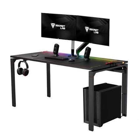 Bureau en métal noir Secret lab, 150 cm, Métal, Démontable, Utilisé