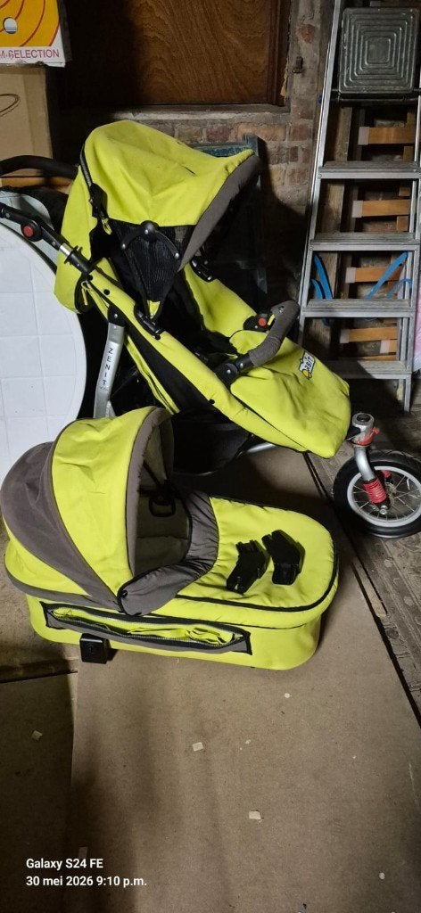 Felgroene buggy Zenith urban met adapters voor draagmand, Ophalen, Gebruikt, Overige merken, Verstelbare rugleuning