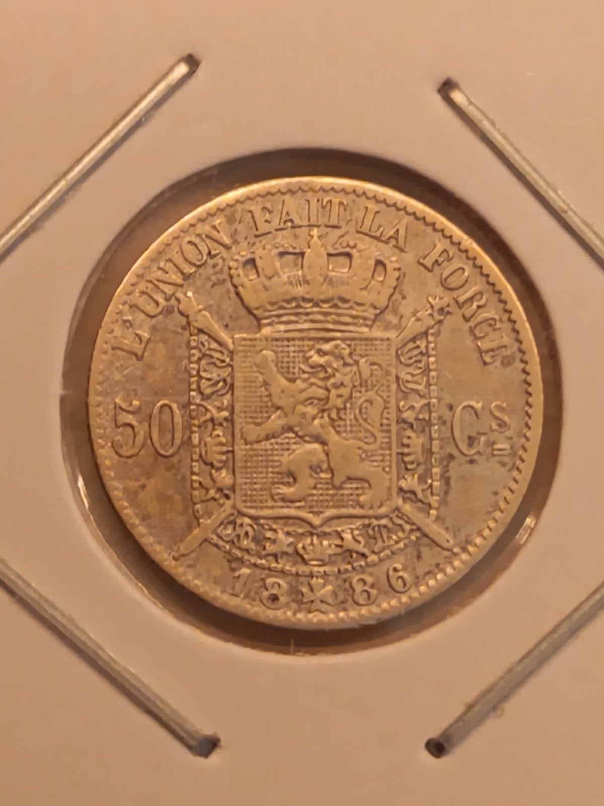 Overslag 50 cent Leopold II 1886/66, Enlèvement ou Envoi