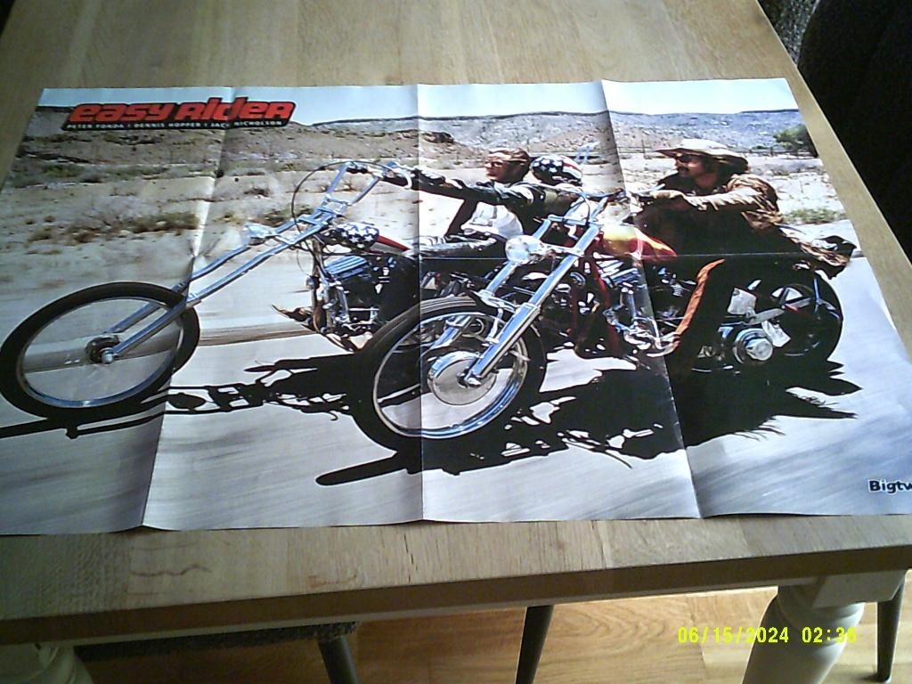 Easy rider filmposter.Kapitein America & Billy, Motoren, Ophalen of Verzenden, Zo goed als nieuw