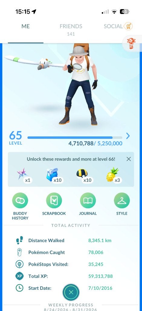 Pokemon GO Account - 2016 - Level 65 - 78000 - Geen spoofing, Neuf, Online, Enlèvement ou Envoi, 1 joueur