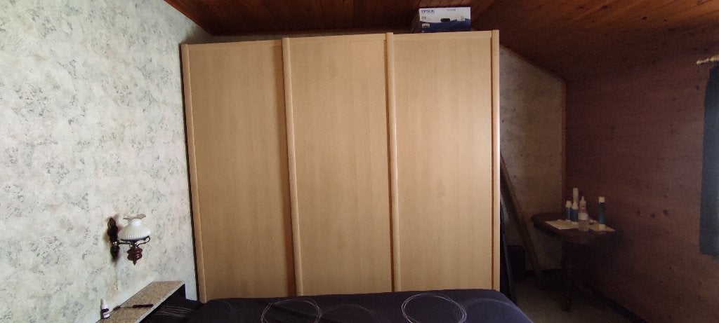 Kleerkast 3 delig met schuifdeuren, Ophalen, 200 cm of meer, Met plank(en), Zo goed als nieuw