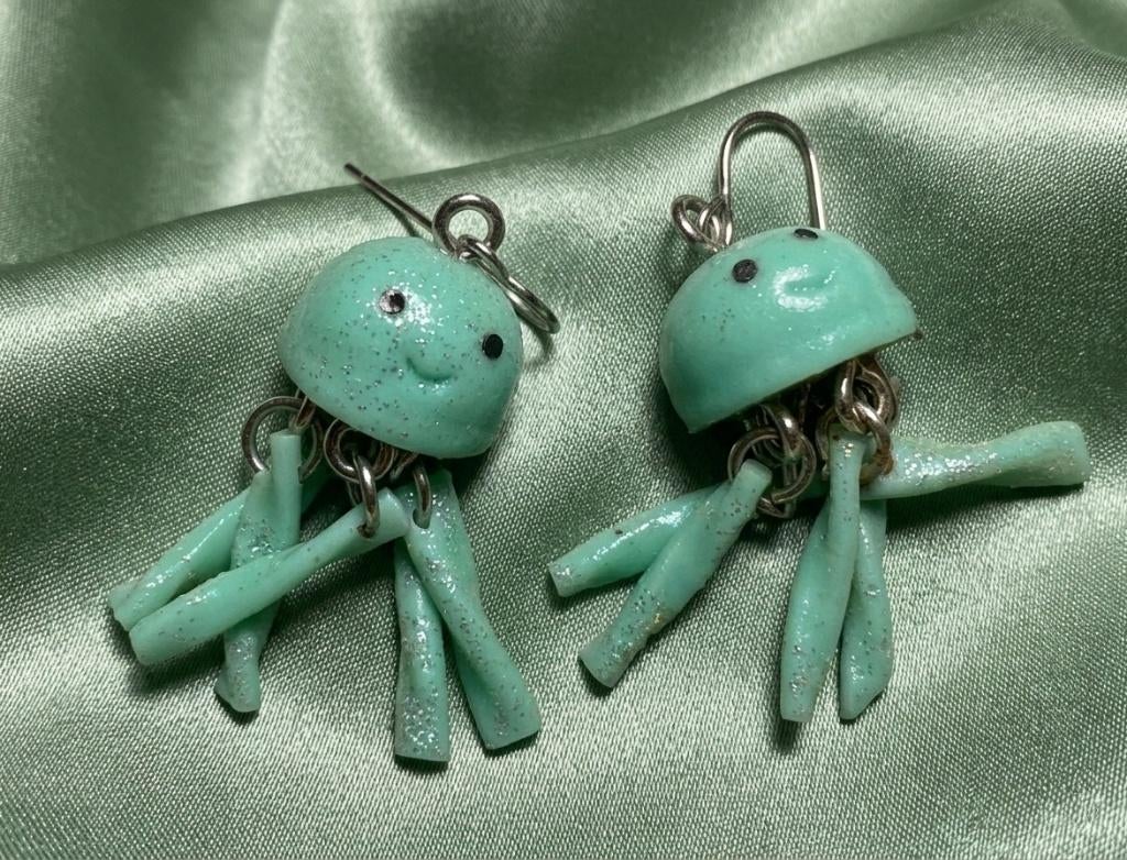 oorbellen hangers groene octopus Claire's, Neuf, Vert, Autres matériaux, Pendantes