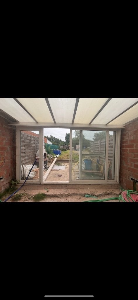 Schuifraam dubbel glas GRATIS TE GEEF, Ophalen, Gebruikt, Inclusief glas