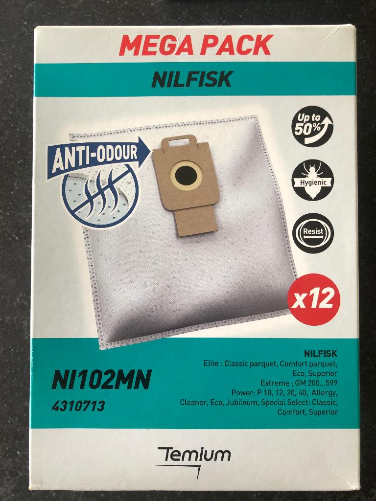 Stofzuigerzakken Nilfisk megapack NI102MN - 12 stuks, Ophalen, Nieuw