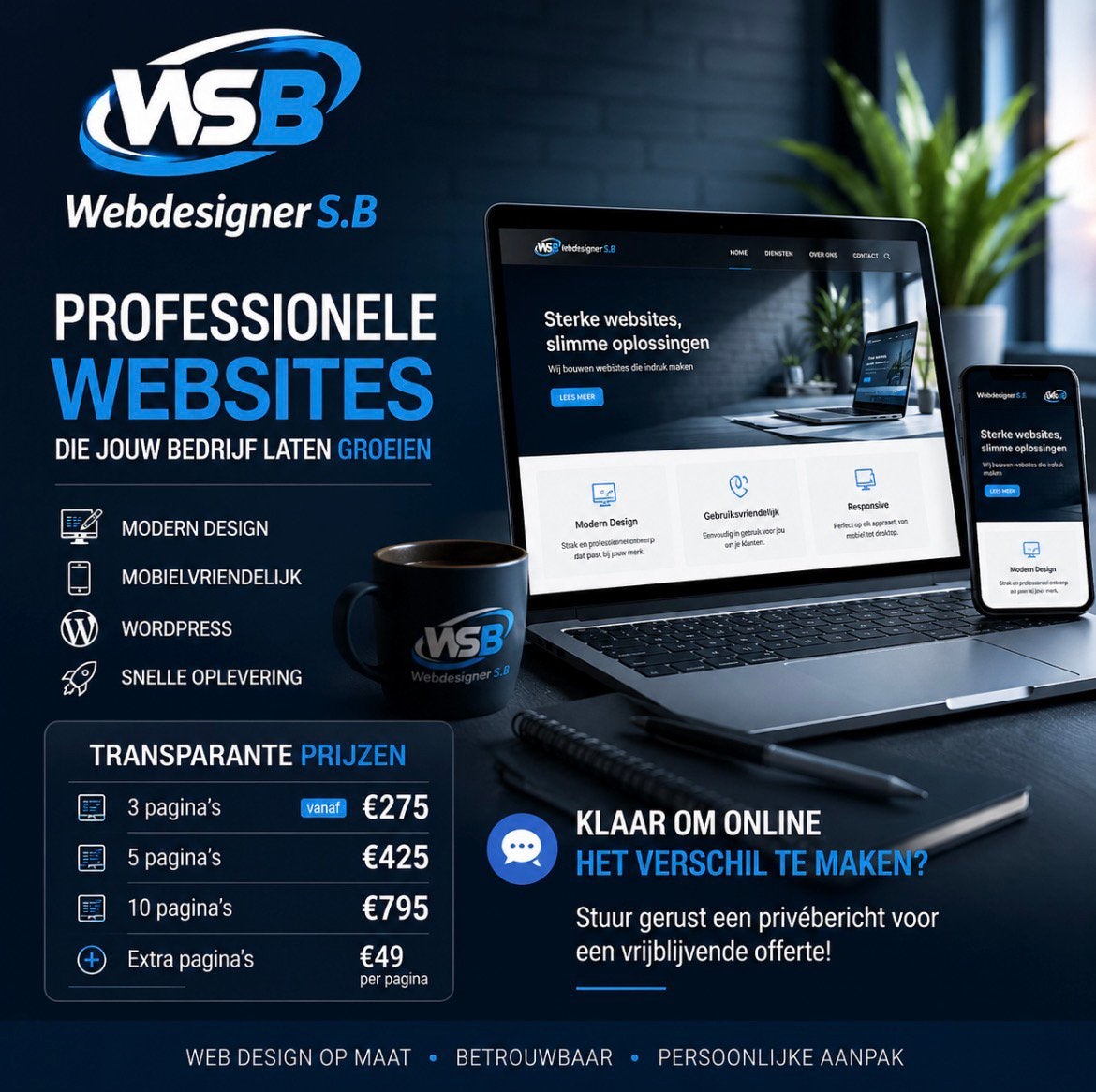 Website nodig?, Computers en Software, Overige Computers en Software, Verzenden