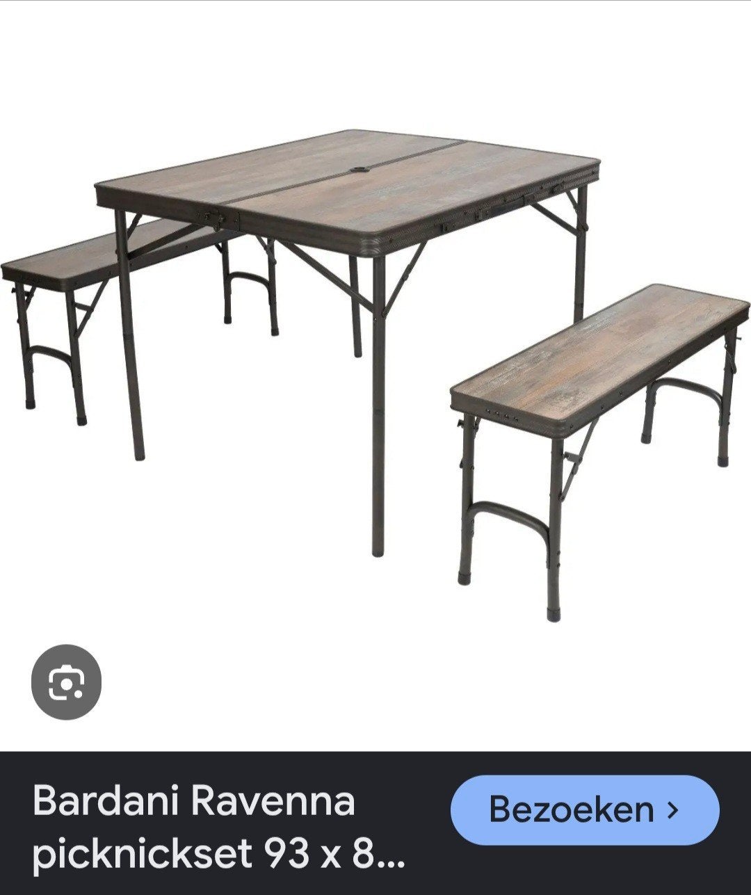 GEZOCHT: Bardani Ravenna tafel met bankjes, Caravans en Kamperen, Ophalen