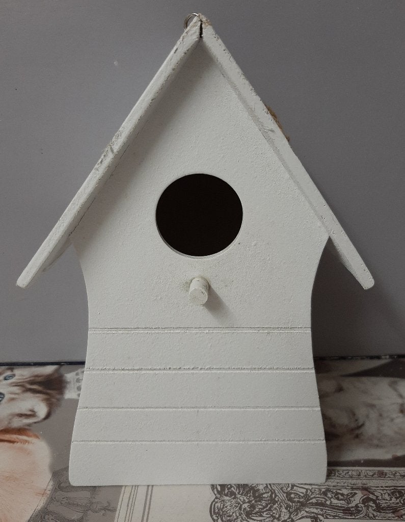 Nichoir à oiseaux en bois blanc, Ophalen, Gebruikt