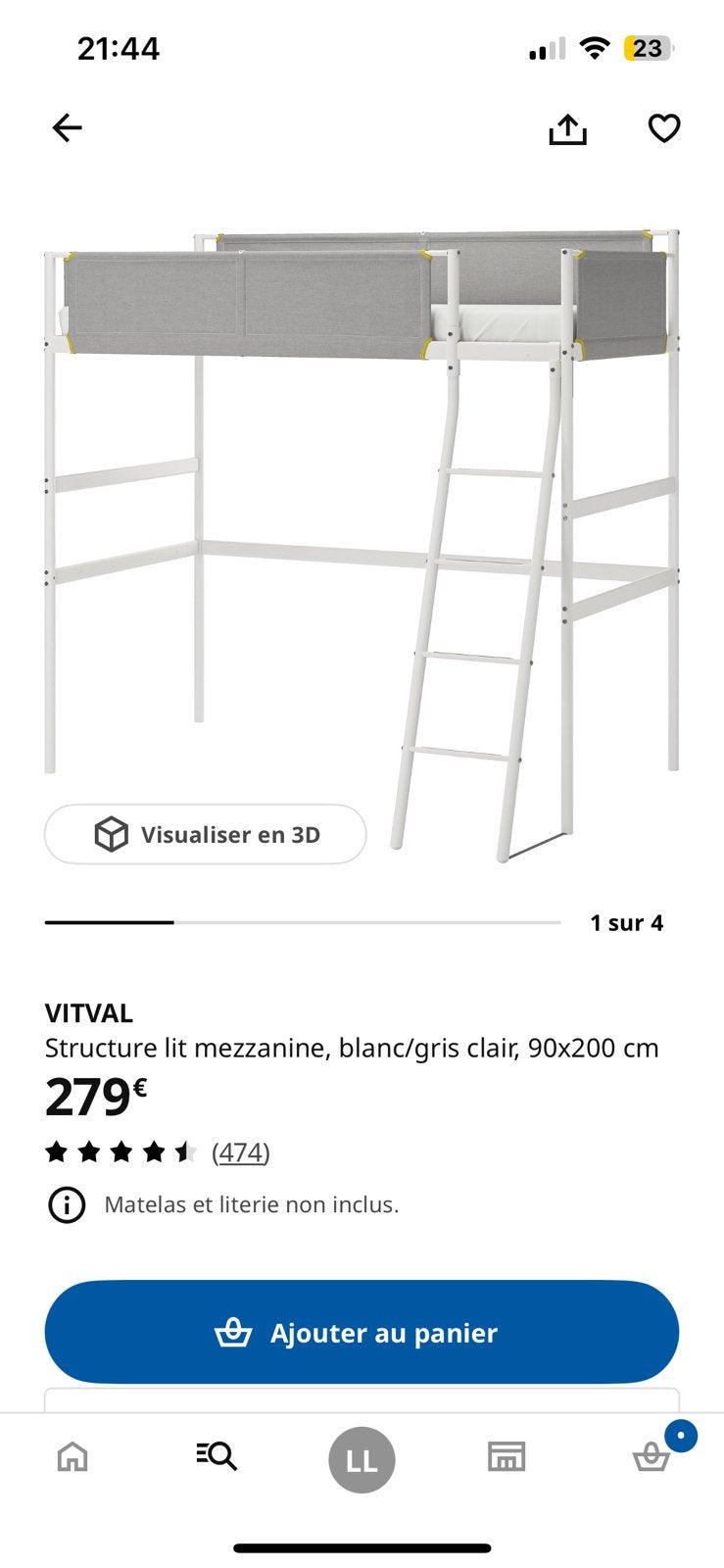 Ikea Vitval bed 90x200, Ophalen, Zo goed als nieuw