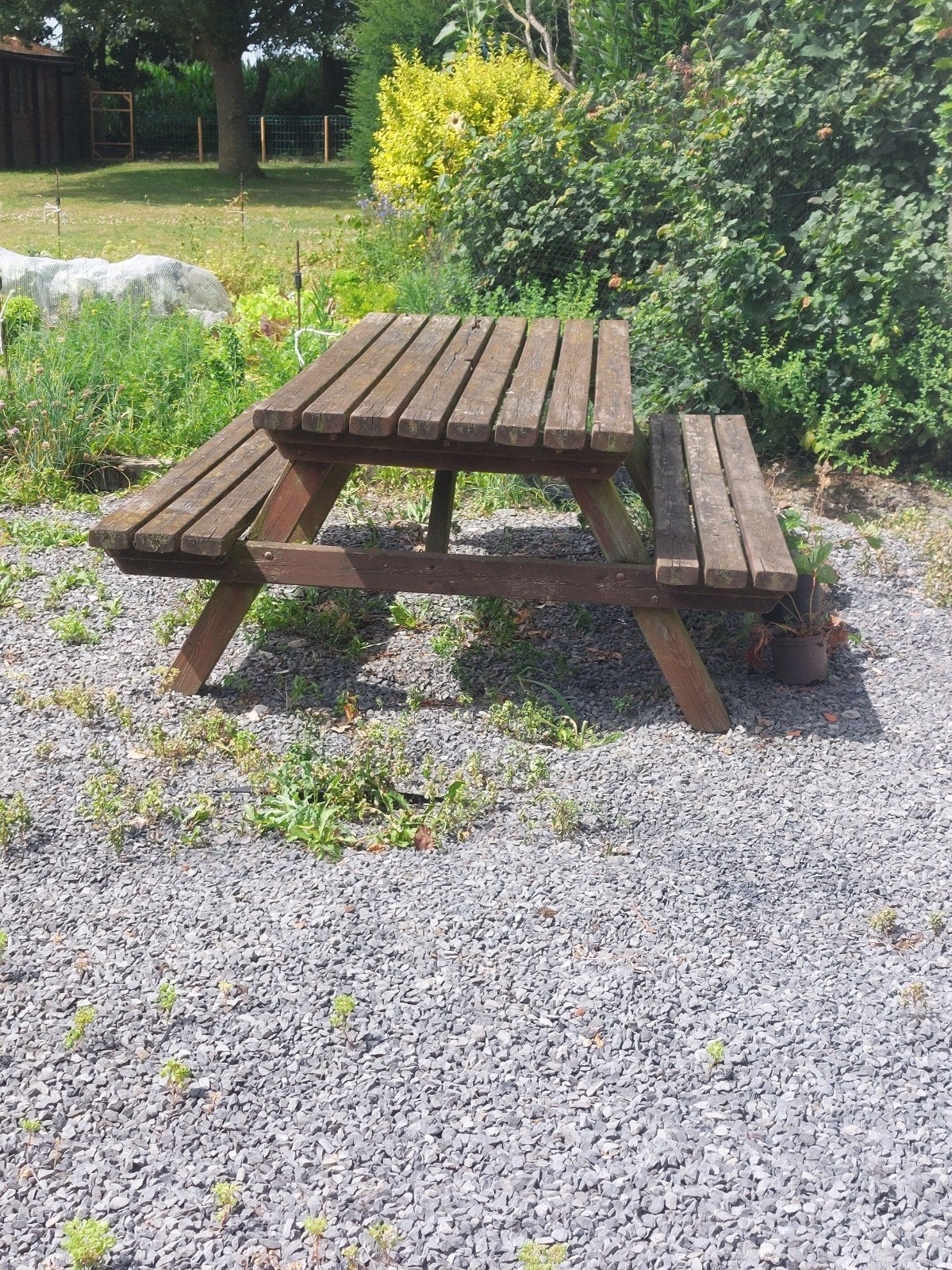 Stevige picknick bank, Ophalen