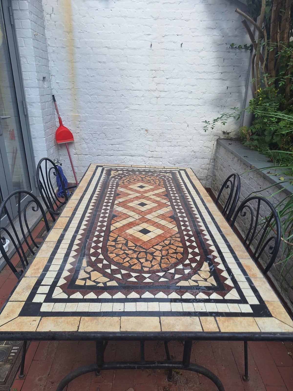 Table et 6 chaises en fer forgé., Jardin & Terrasse, Enlèvement, Comme neuf, Rectangulaire, Métal