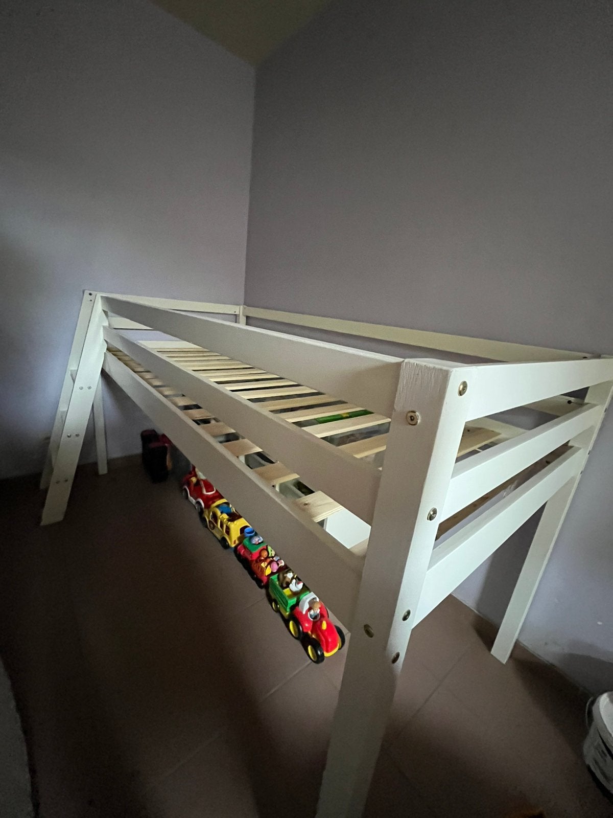 Halfhoogslaper, Maison & Meubles, Chambre à coucher | Lits superposés & Lits mezzanines, Enlèvement, Comme neuf, Lit mi-hauteur mezzanine
