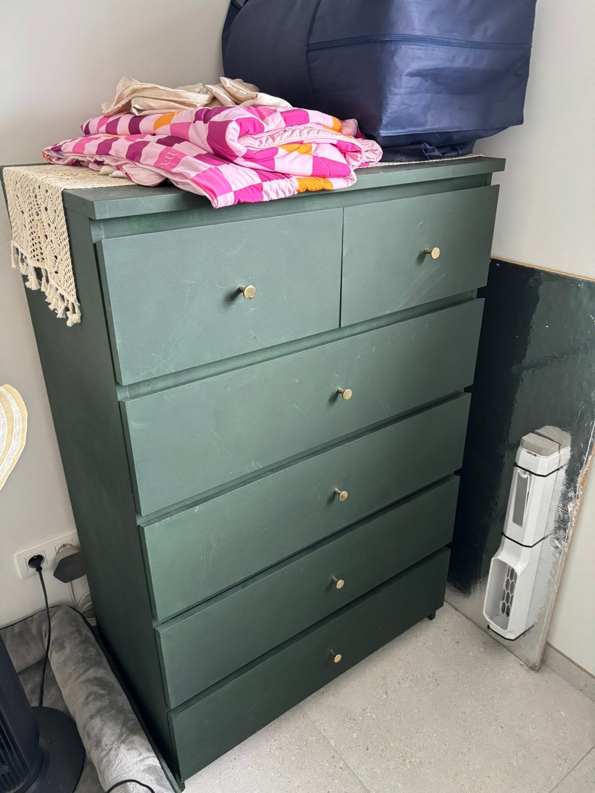 IKEA hoge dubbele MALM donkergroen, Enlèvement, Comme neuf
