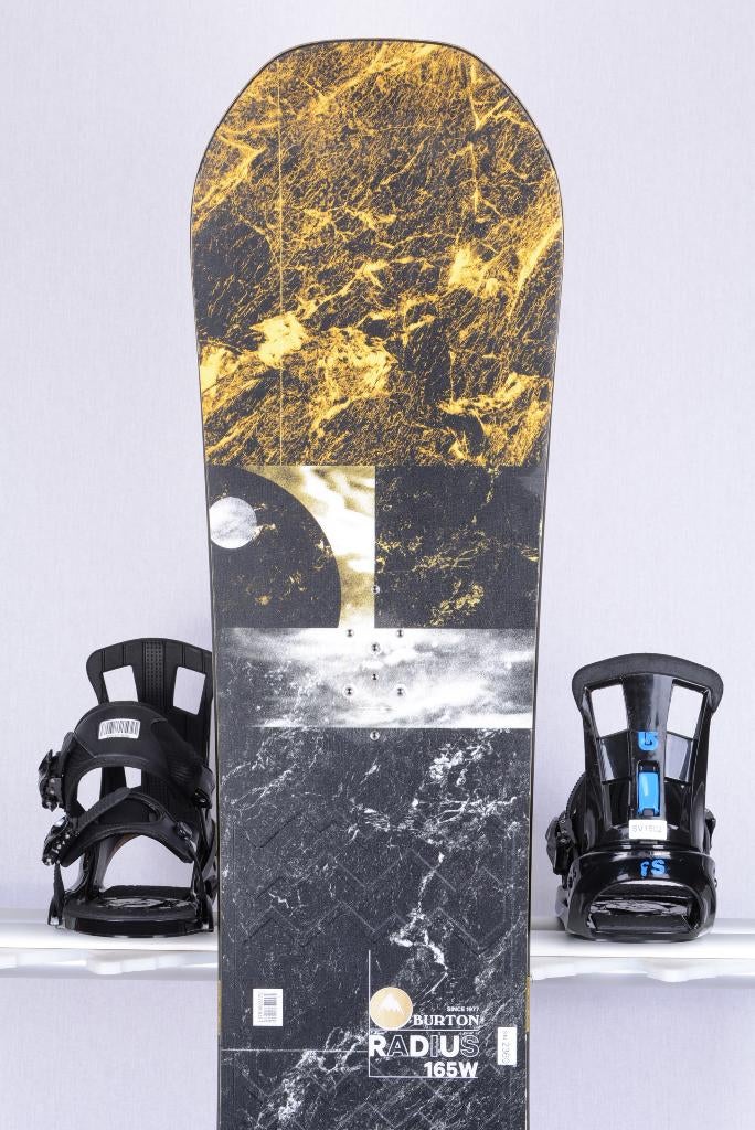 Planche à neige 165 BURTON RADIUS WIDE, noir/jaune, Enlèvement ou Envoi, Utilisé, Fixations