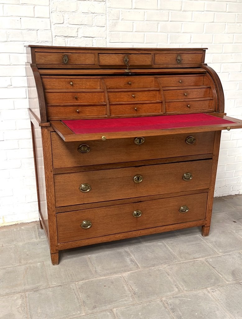 Secretaire in eik., Antiek en Kunst, Ophalen