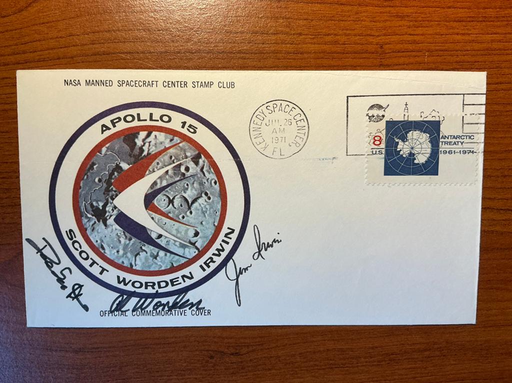 Gesigneerde first day cover Apollo 15 + COA HERMANN SIEGER, Verzamelen, Luchtvaart en Vliegtuigspotten, Ophalen of Verzenden, Nieuw