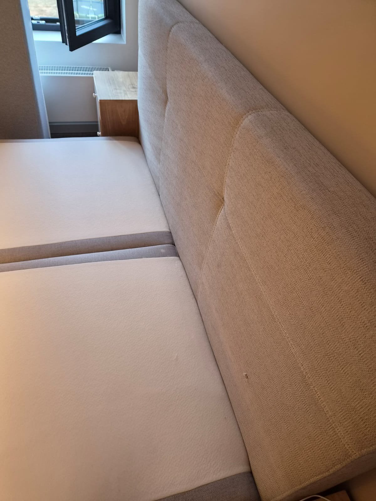 Bedframe boxspring 180x200, Ophalen, Grijs, Stof