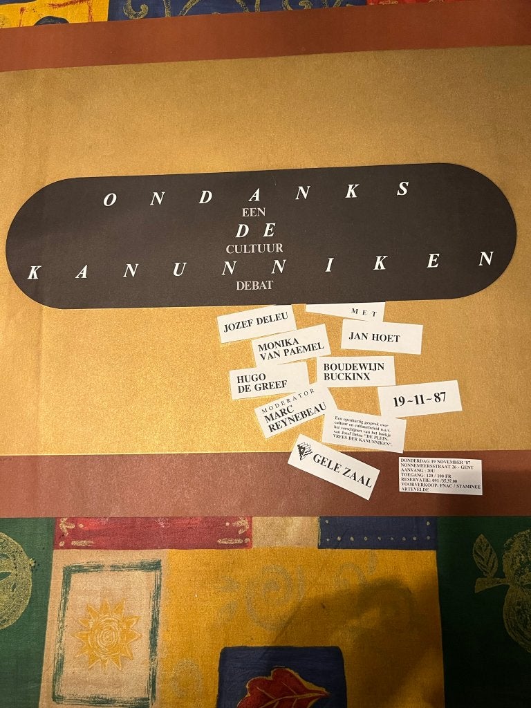 Poster Een cultuur debat: ondanks de Kanunniken, Verzamelen, Posters, Gebruikt, Deurposter of groter, Rechthoekig Liggend, Ophalen of Verzenden