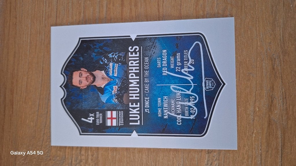 Photo dédicacée (impression) ; Luke Humphries # Darts, Enlèvement ou Envoi, Neuf, Autres types
