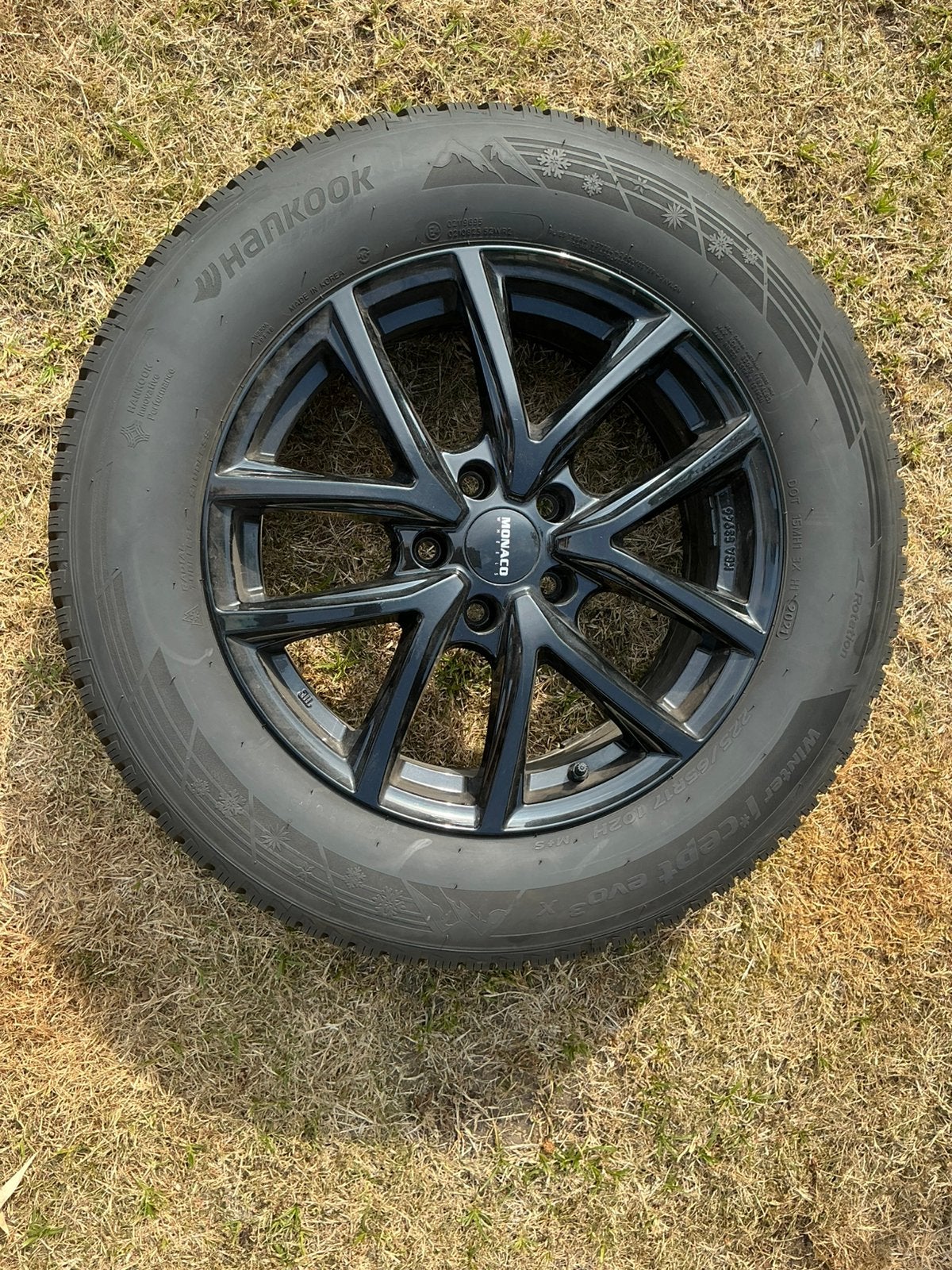Monaco black gloss velgen met winterbanden (225/65/17), Auto-onderdelen, Ophalen, Nieuw, 17 inch, Winterbanden