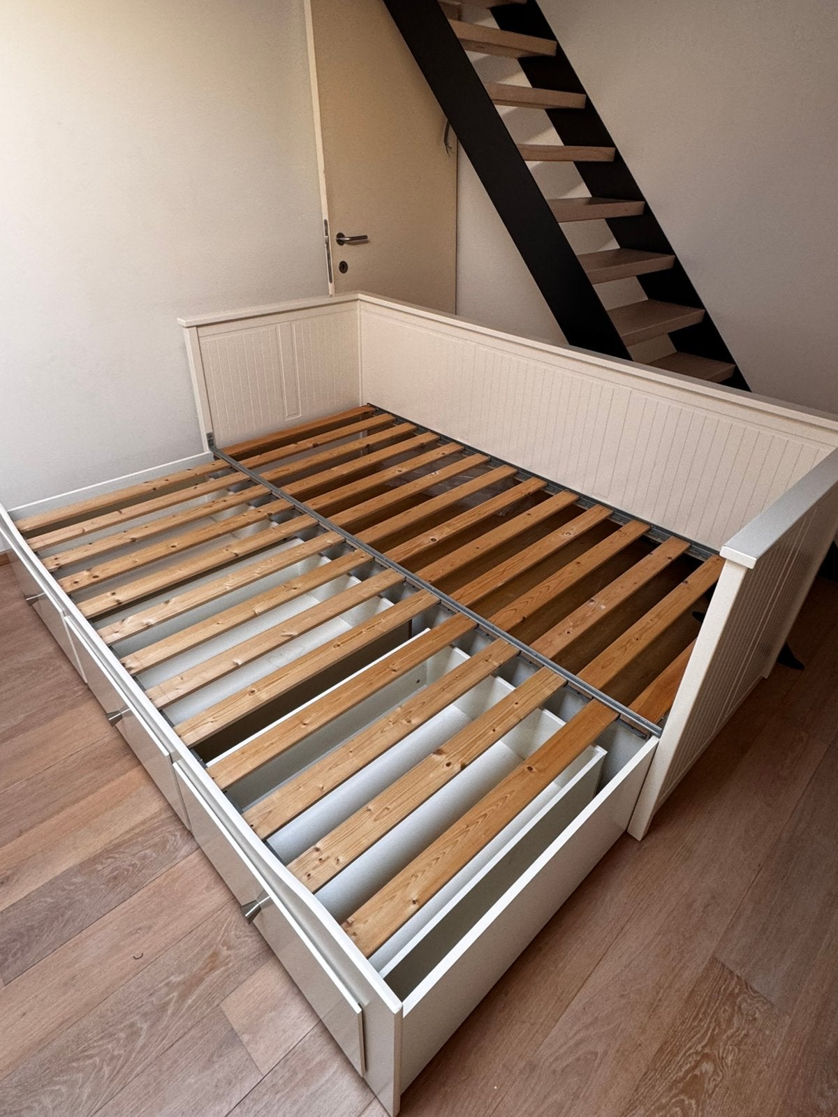 Bed, Huis en Inrichting, Slaapkamer | Bedden, Ophalen, Zo goed als nieuw, Eenpersoons