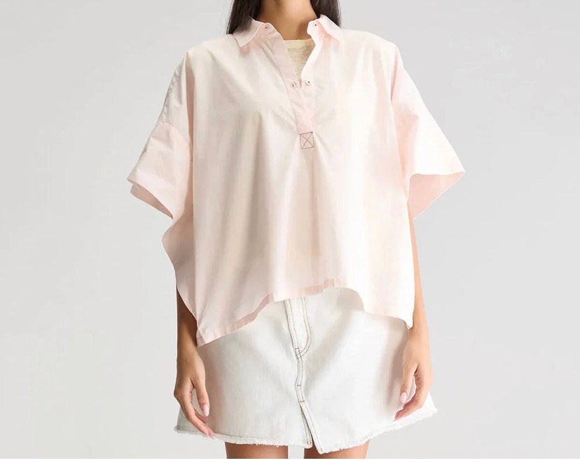 Cairn short sleeve shirt Bellerose S/M, Kleding | Dames, Blouses en Tunieken, Ophalen, Zo goed als nieuw, Maat 38/40 (M), Roze