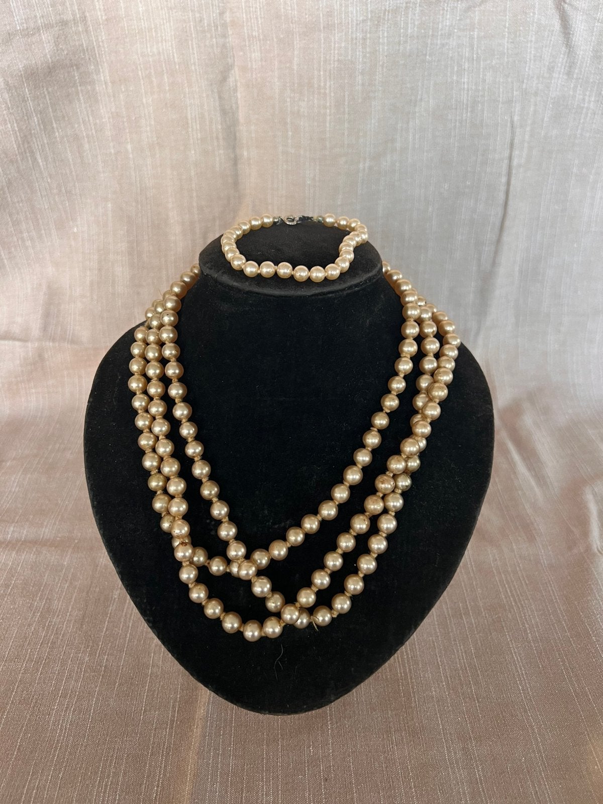 Parelsnoer met armband, Handtassen en Accessoires, Ophalen of Verzenden, Zo goed als nieuw, Wit