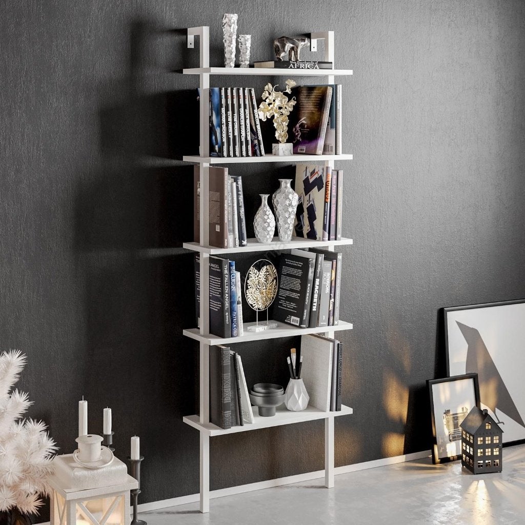 boekenkast wandmodel wit met staal nieuw in doos, Ophalen of Verzenden, Nieuw