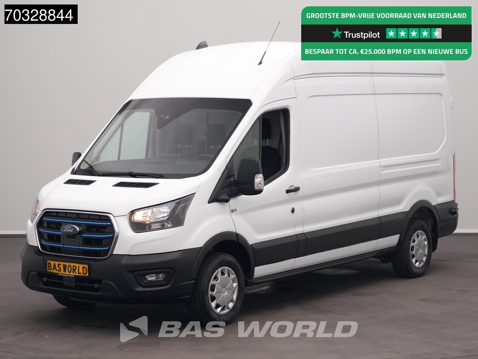 Ford e-Transit 184pk Elektrisch 68kWh 317km WLTP L2H3 Hoog D, Auto's, Automaat, Stof, Gebruikt, 135 kW