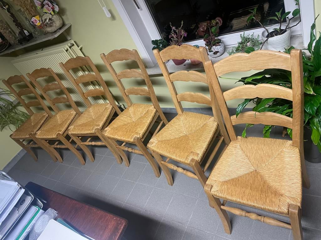 6 authentieke stoelen, Huis en Inrichting, Ophalen, Bruin, Zo goed als nieuw, Tijdloos