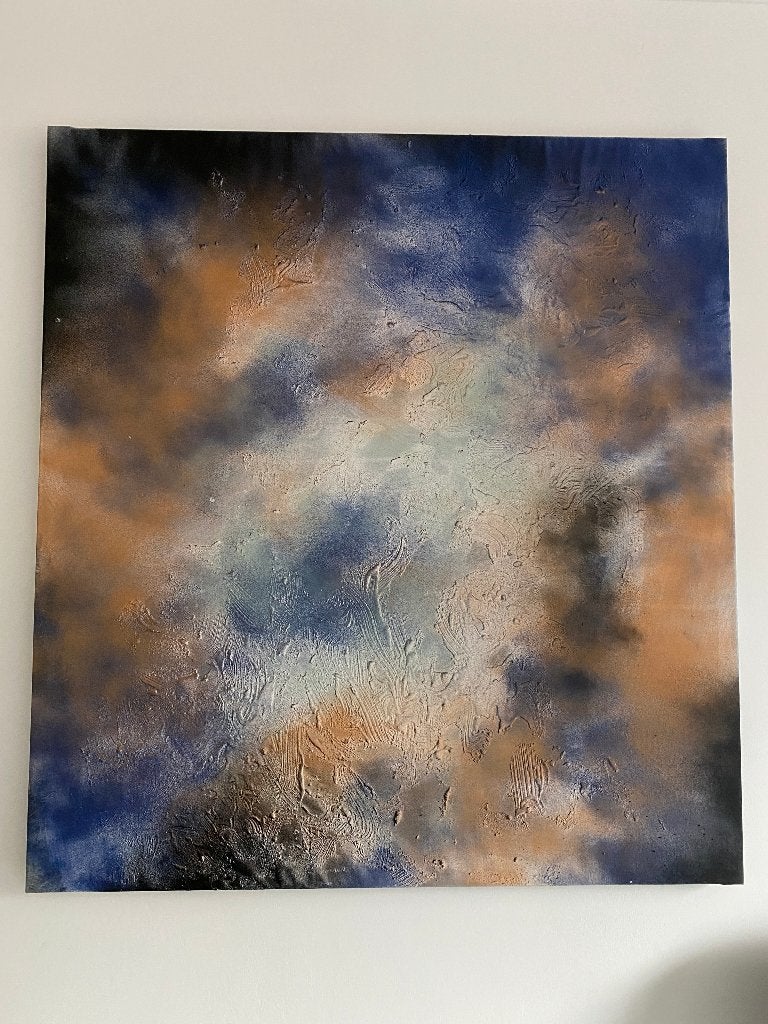 Groot origineel hedendaags schilderij – 125  135 cm, Antiek en Kunst, Ophalen