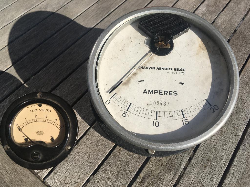 Vintage ampère- en voltmeter, Ophalen of Verzenden