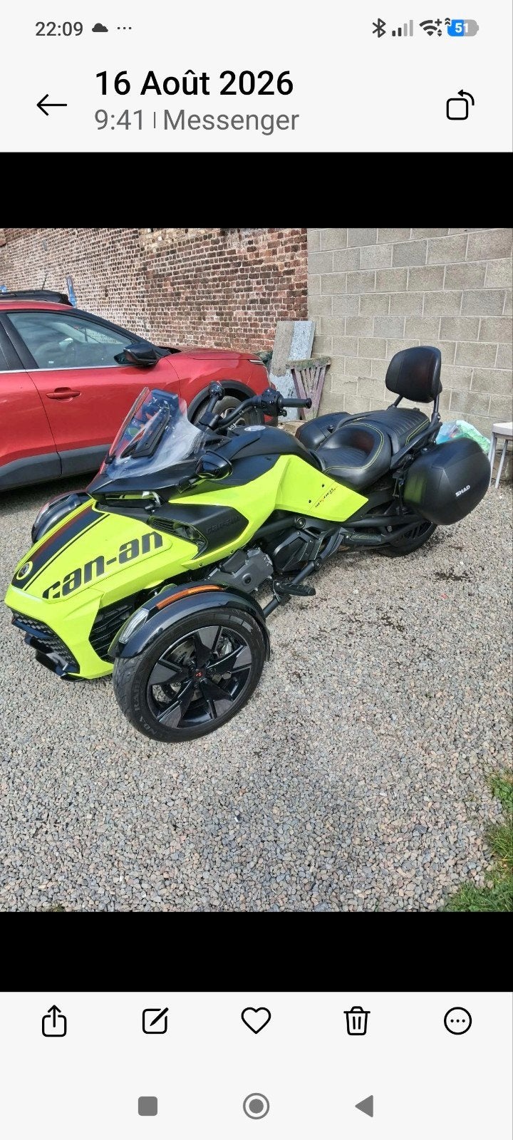 (permis voiture) spyder f3s neuf à voir, Motos, Enlèvement