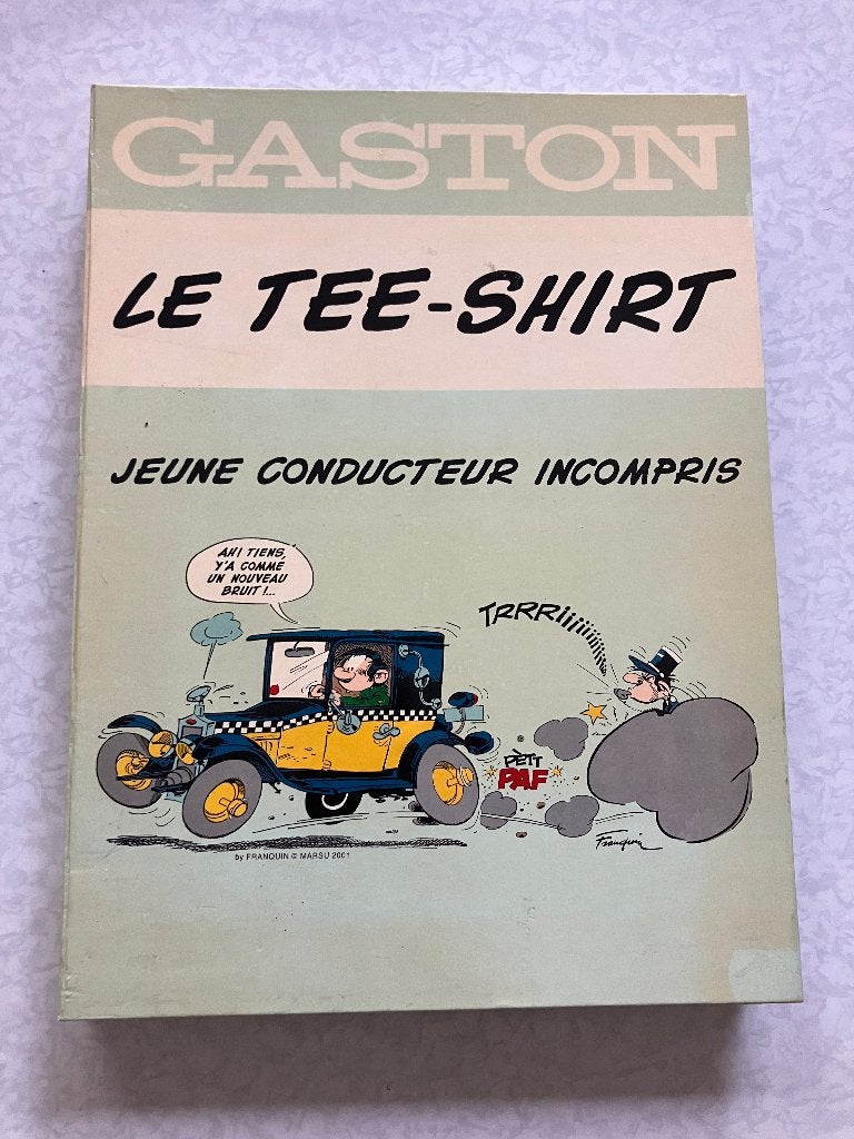 gaston le tee-shirt (boite vide)., Collections, Vêtements & Patrons, Enlèvement ou Envoi, Utilisé, Autres types